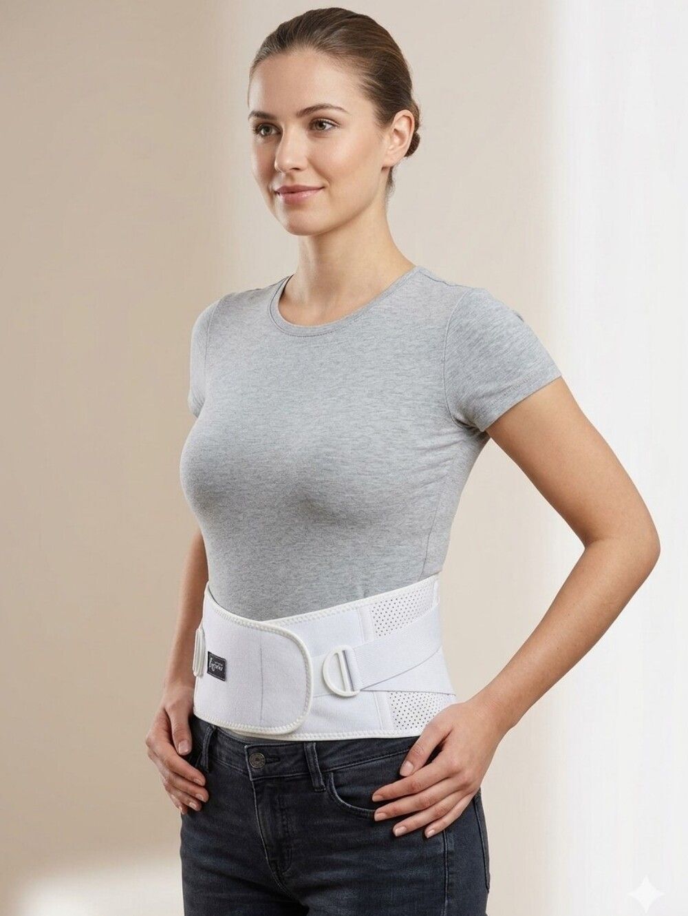Motif Medical Pregnancy Support Belt / Back Brace - White (One Size / Adjustable